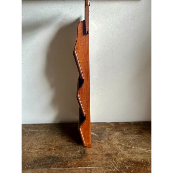 Goodwood Teak Wood Letter Rack with Key Hooks | Hanging Wood Mail Organizer - Picture 5 of 7